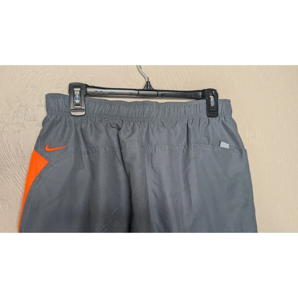 NWT Nike Mens Large Gray Orange Swim Trunks With Liner 717384